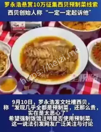 西贝预制菜炒作知情人