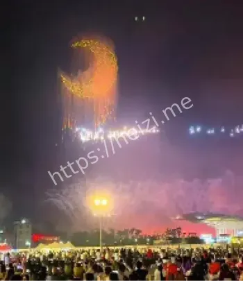 烟花与无人机编队表演