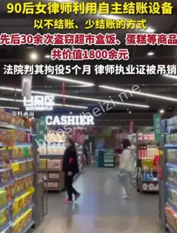 90后女律师盗窃盒饭判刑